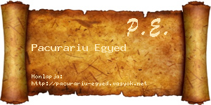 Pacurariu Egyed névjegykártya